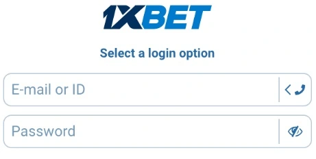 1xBet Uganda login window